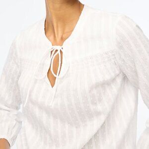 J.Crew Swiss Dot Blouse White Large NWT Minimalist Boho Western Feminine Top